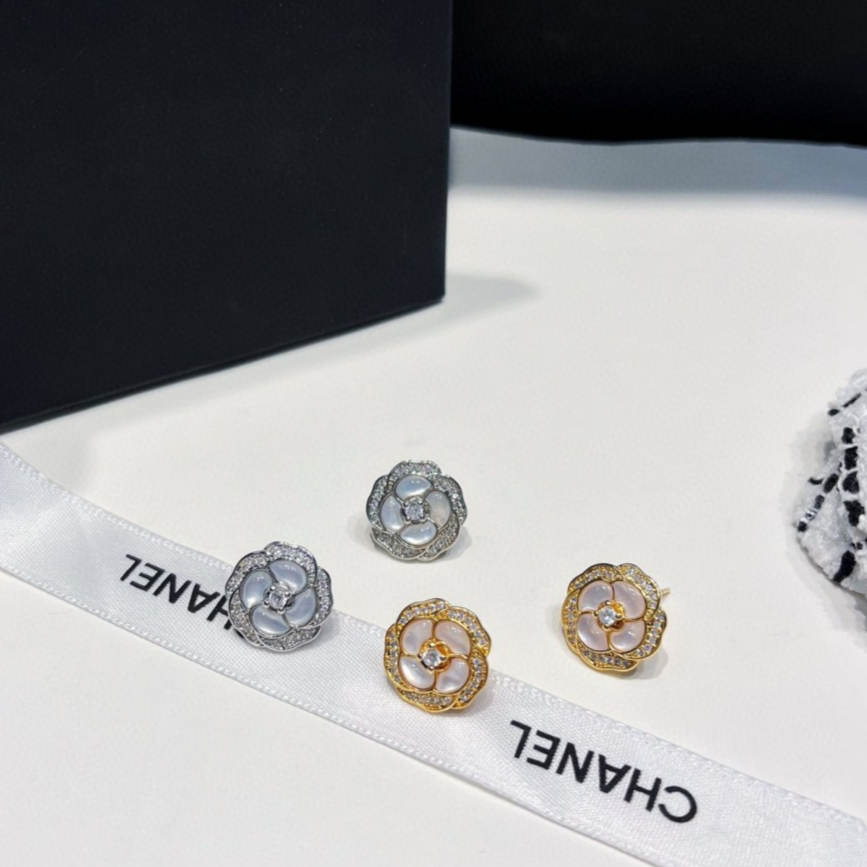 Chanel Water Mother of Water Camellia Diamond Earrings