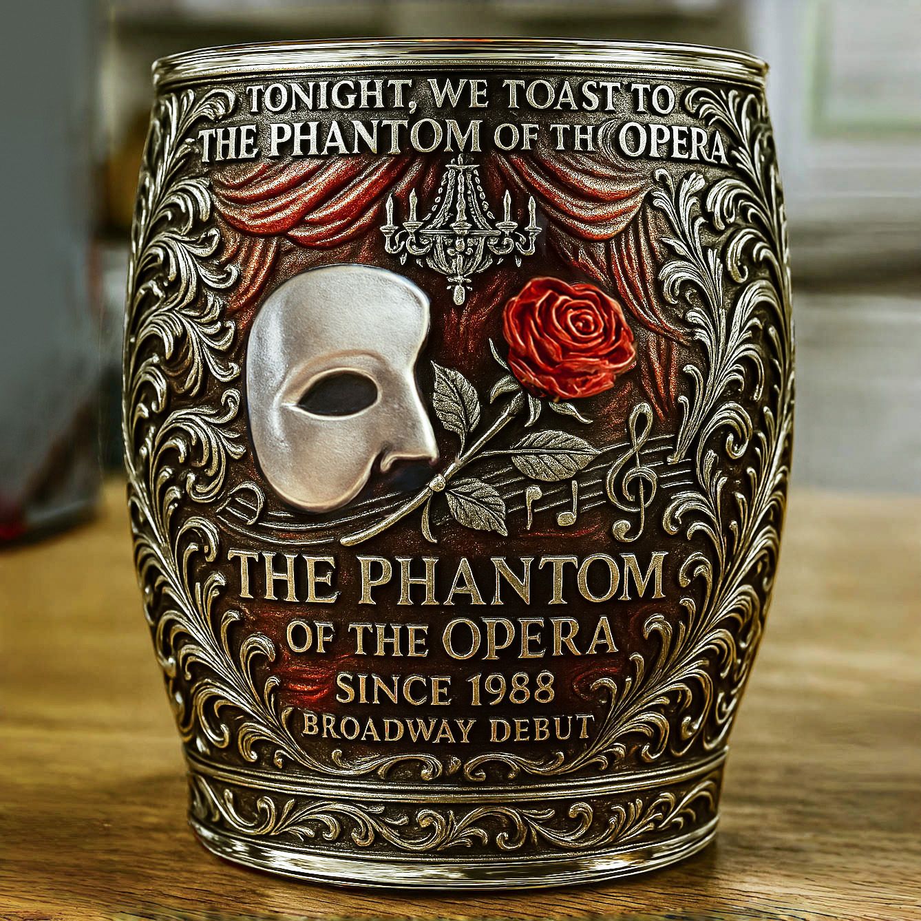 The Phantom of the Opera Tribute Whiskey Glass