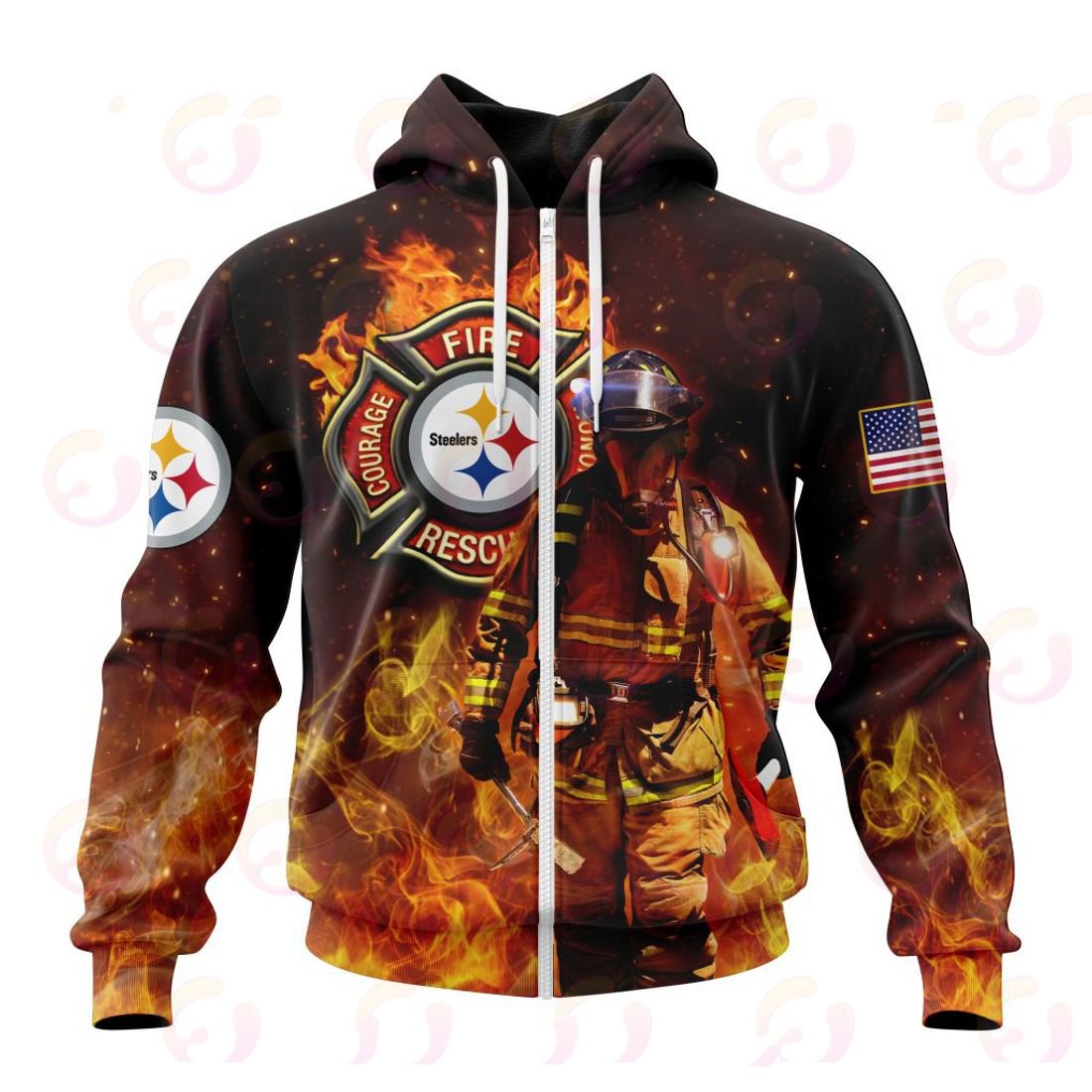 PITTSBURGH STEELERS HONOR FIREFIGHTERS – FIRST RESPONDERS 3D HOODIE
