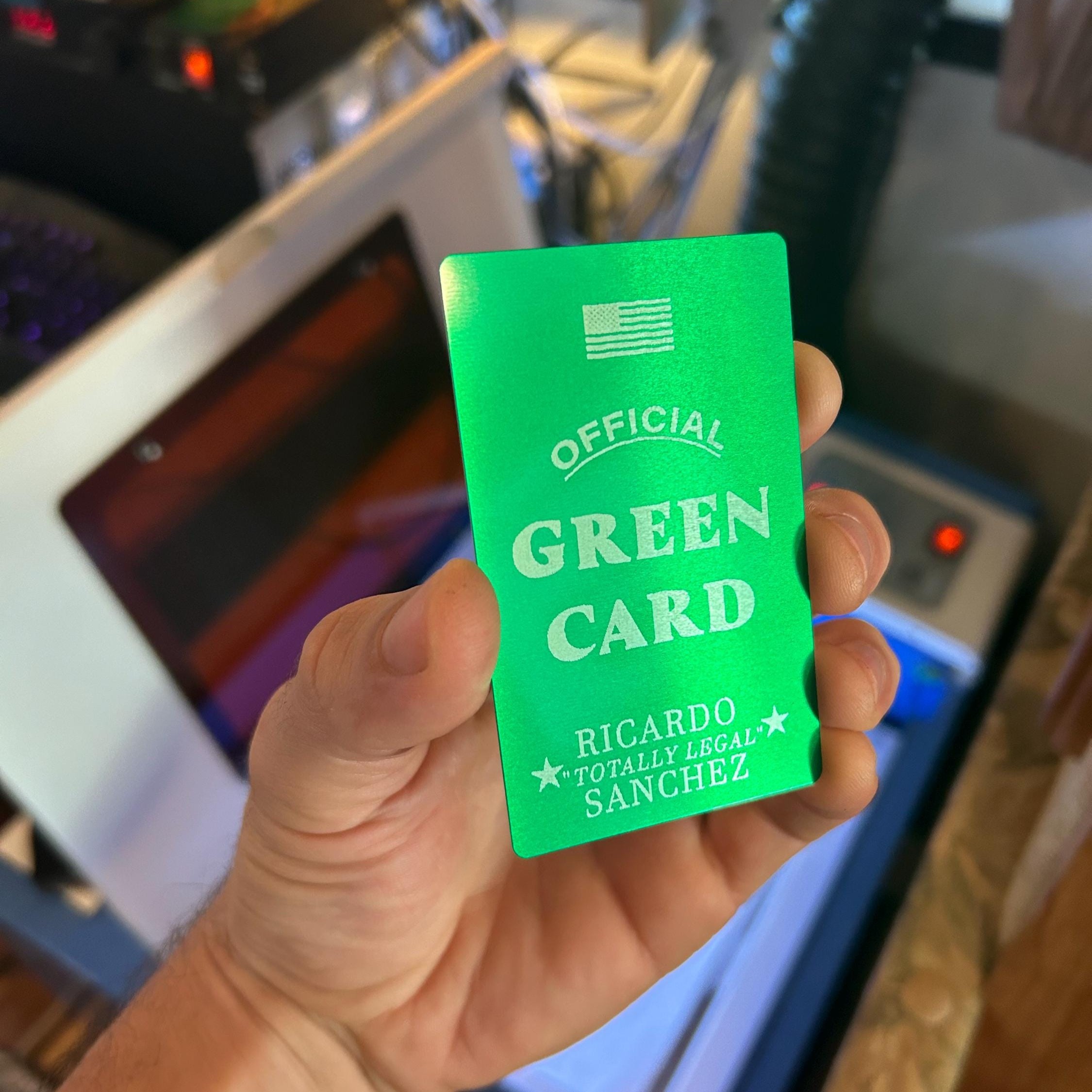 Engraved Green Card Personalized | Gag Gift