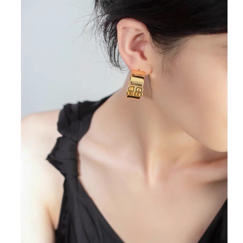 Balenciaga BB Hoop Earrings