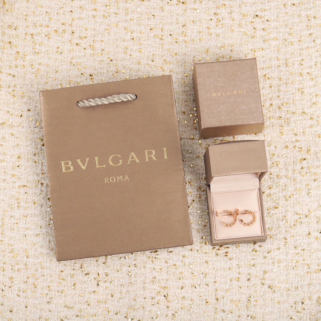 Bulgari hoop diamond earrings