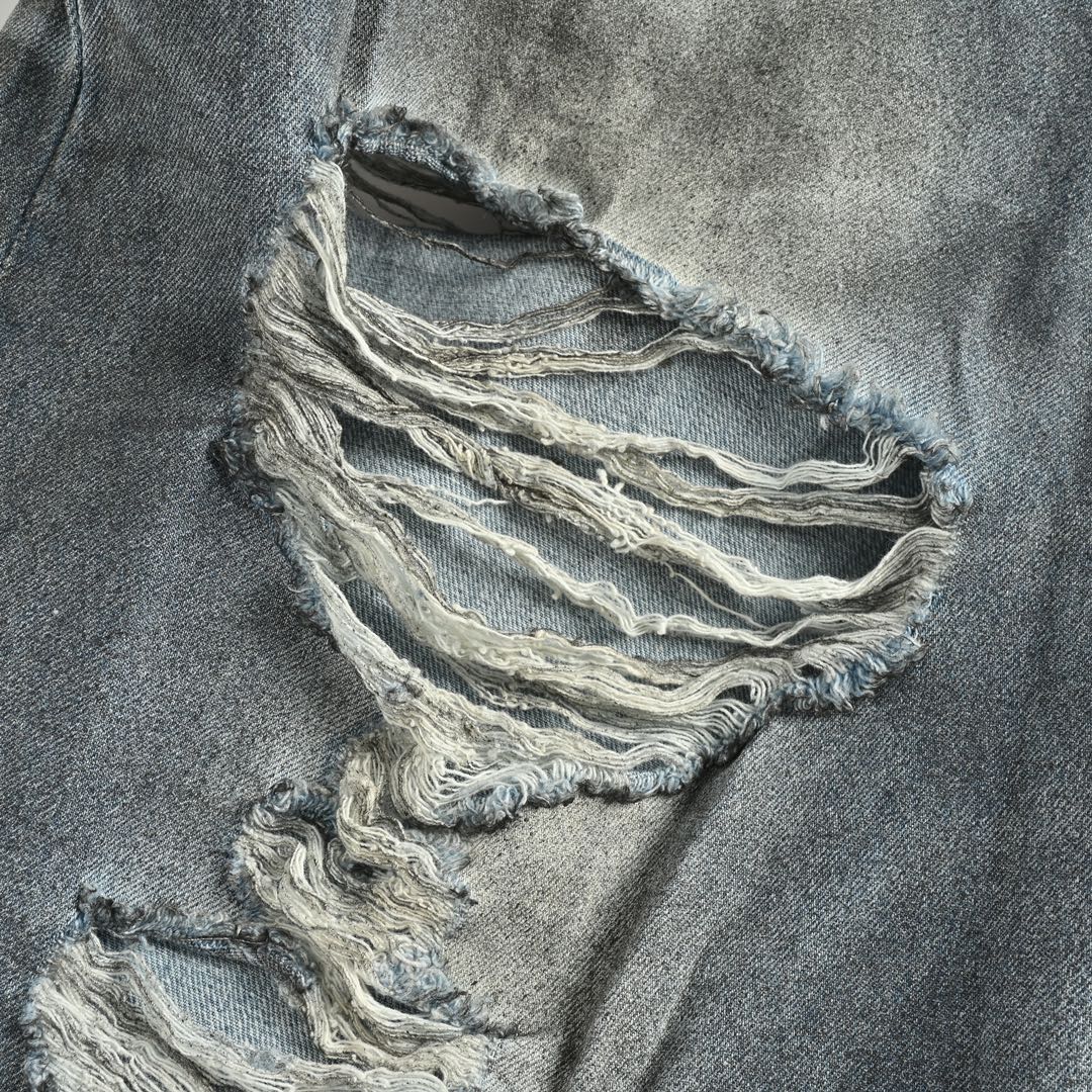 Balenciaga Hidden Dye Dirty Ripped Jeans