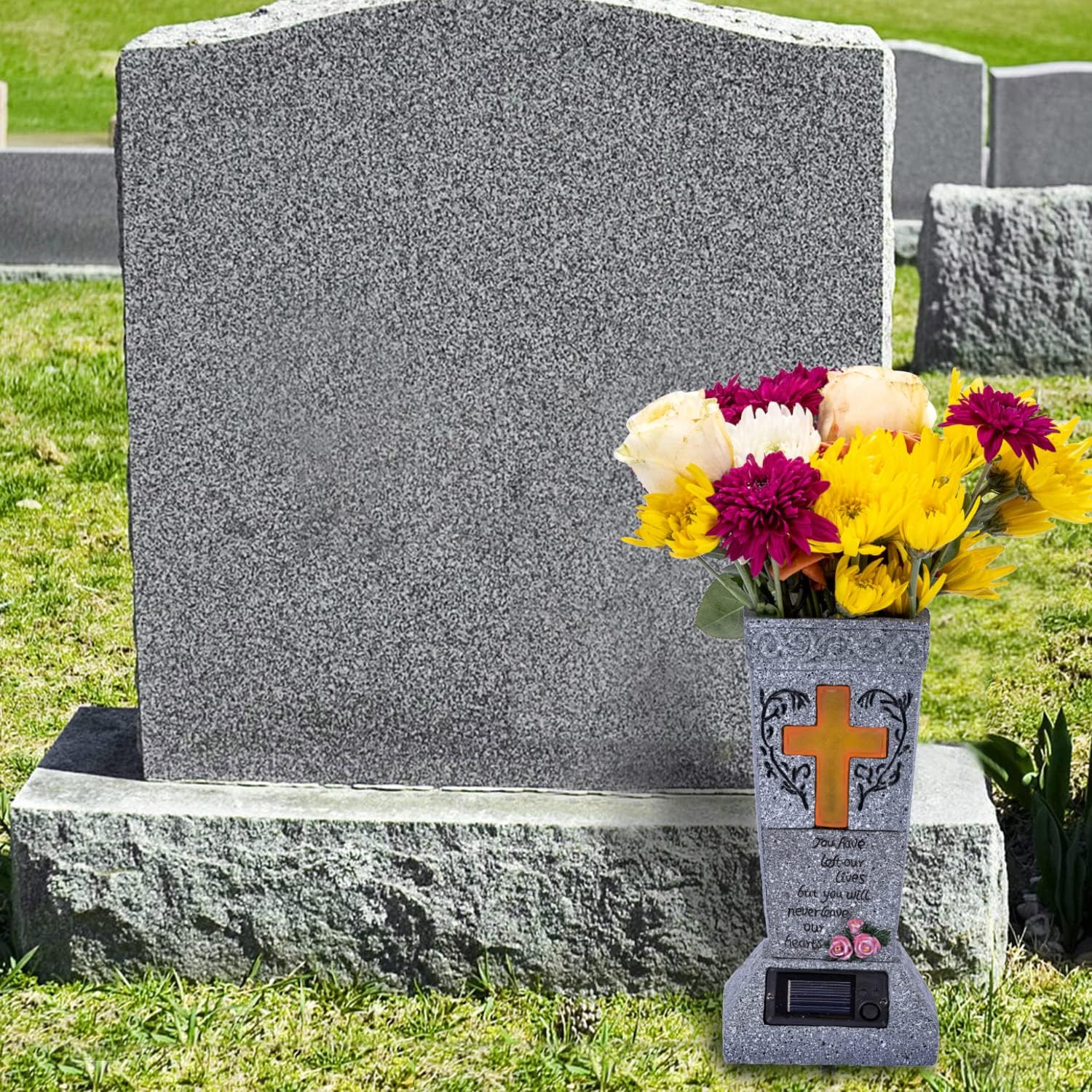 🔥ON SALE 59% OFF🔥Solar Cemetery Grave Vase with LED