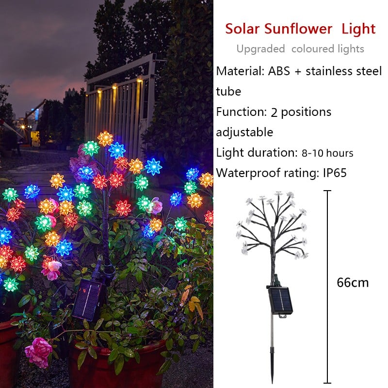 🔥Last day 48% OFF - Outdoor Waterproof Cherry Blossom  Multicolor Solar Garden Lights