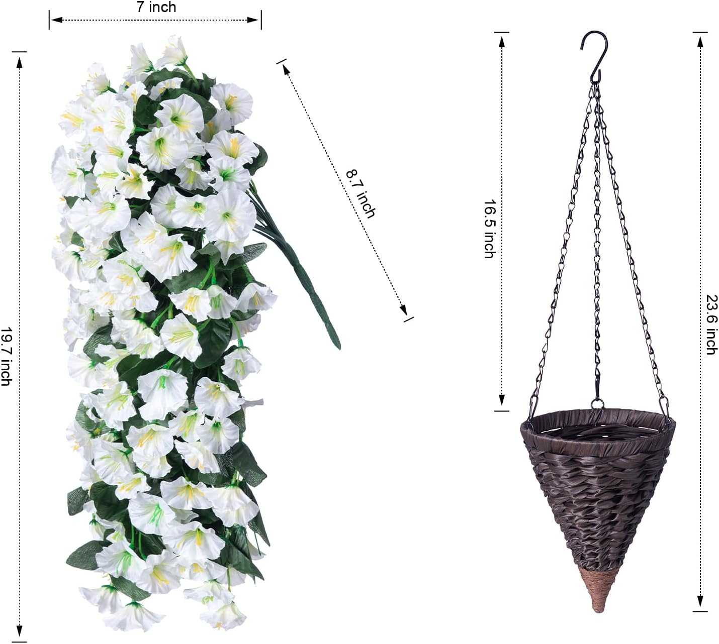 🔥ON SALE🔥Artificial Faux Hanging Flowers Plants Basket🏆Top #1 Sping Sale