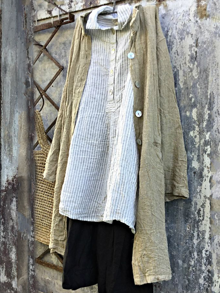 Vintage Oversize Basic A Line Woven Coat