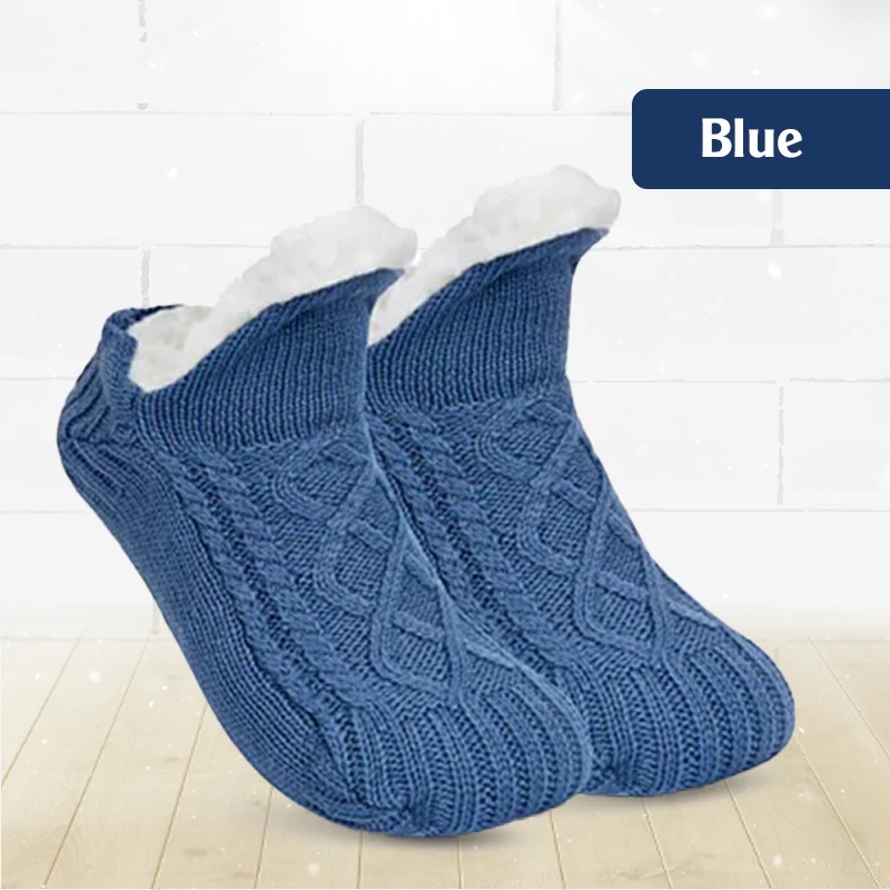 FleeceSox - Fleece-Lined Non-Slip Thermal Slippers Socks
