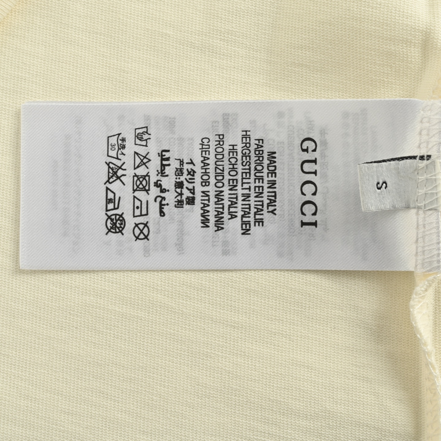 Gucci 25ss neckline lettering logo embroidered short sleeves