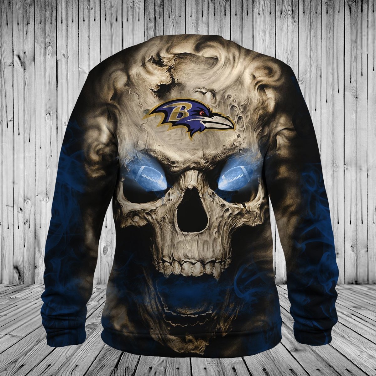 RAVENS 3D HOODIE SKULL53