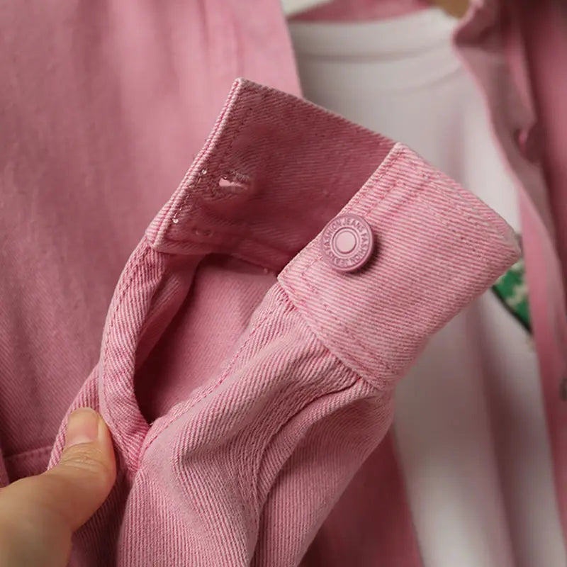Oversized Pink Denim Jacket