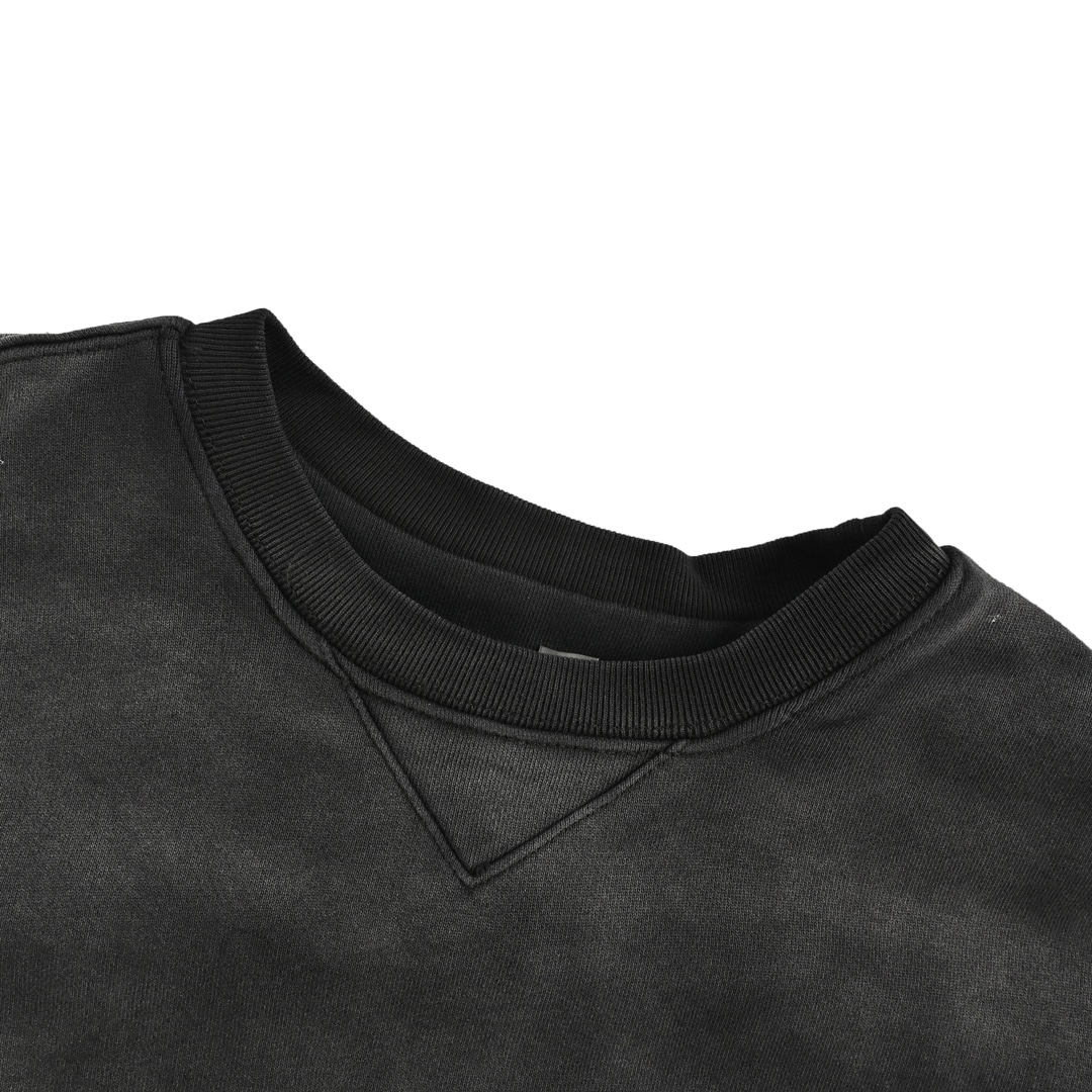 Prada 24Fw washed gradient crew neck sweatshirt with triangle logo
