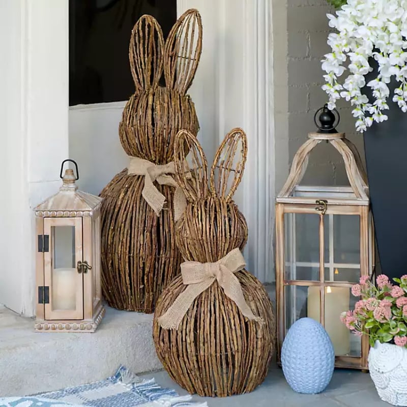 🐇🐇The cutest bunny decoration for Easter 💥(handmade wicker woven-Free home delivery)
