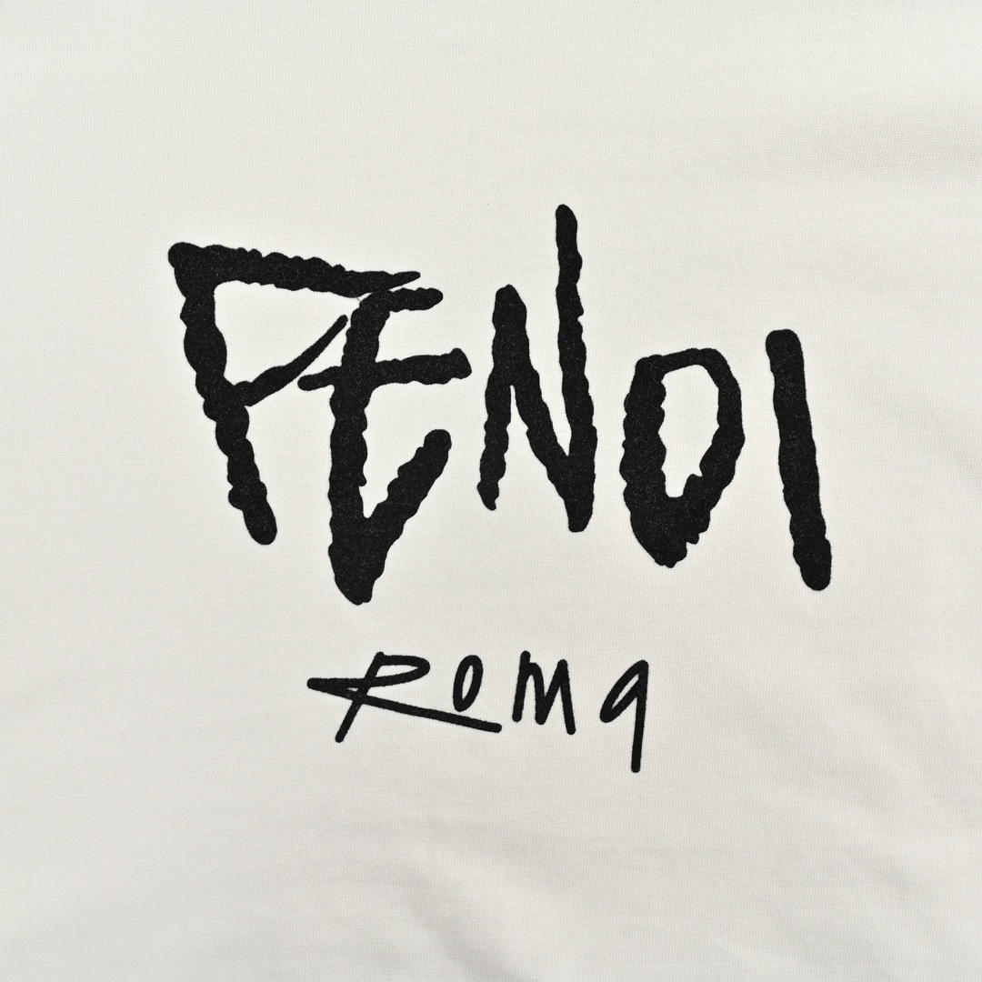 Fendi 24ss short sleeve flocked lettering print