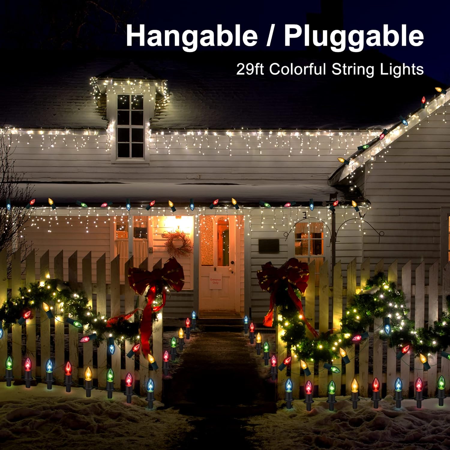 🎄 CHRISTMAS ON SALE 🔥  Solar Christmas Lights Outdoor 20 Pathway Lights