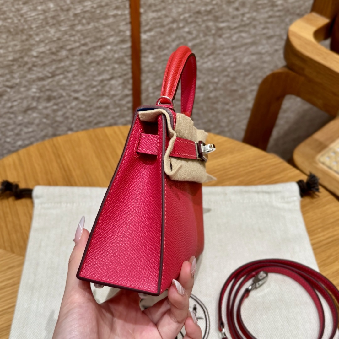 Hermes mini kelly l6Rose extremeS3Rouge CoeurB3Blue Zanzibar (handmade custom)
