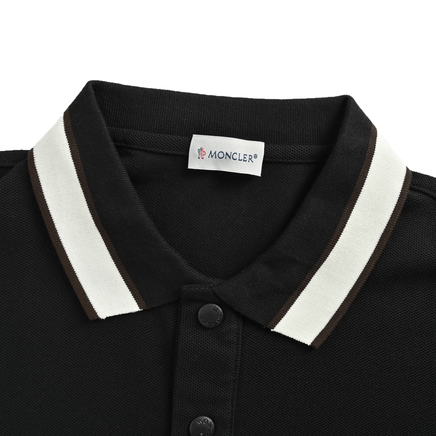 Moncler 25ss striped collar embroidered logo polo short sleeve