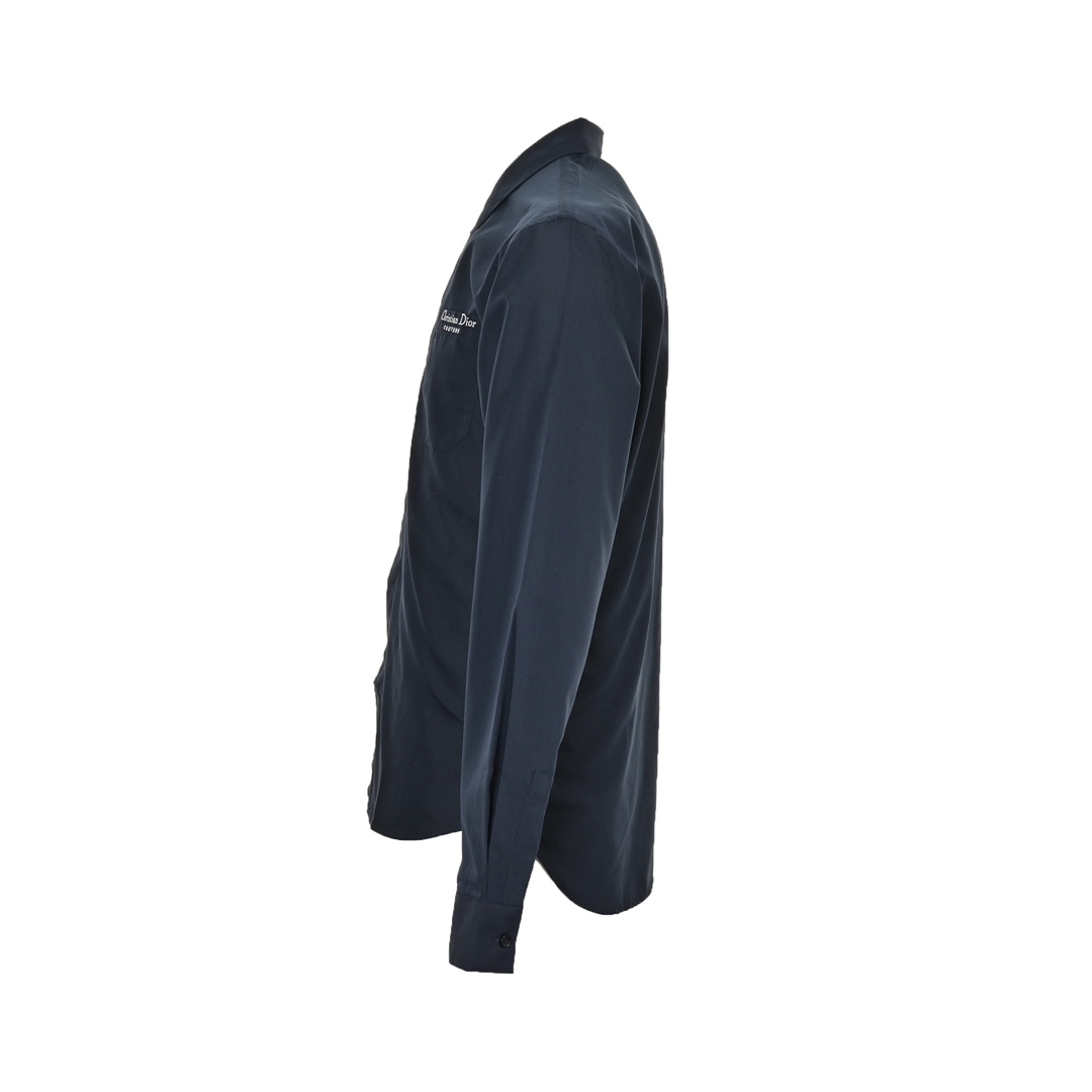 Dior 24Fw small logo embroidered long-sleeved shirt