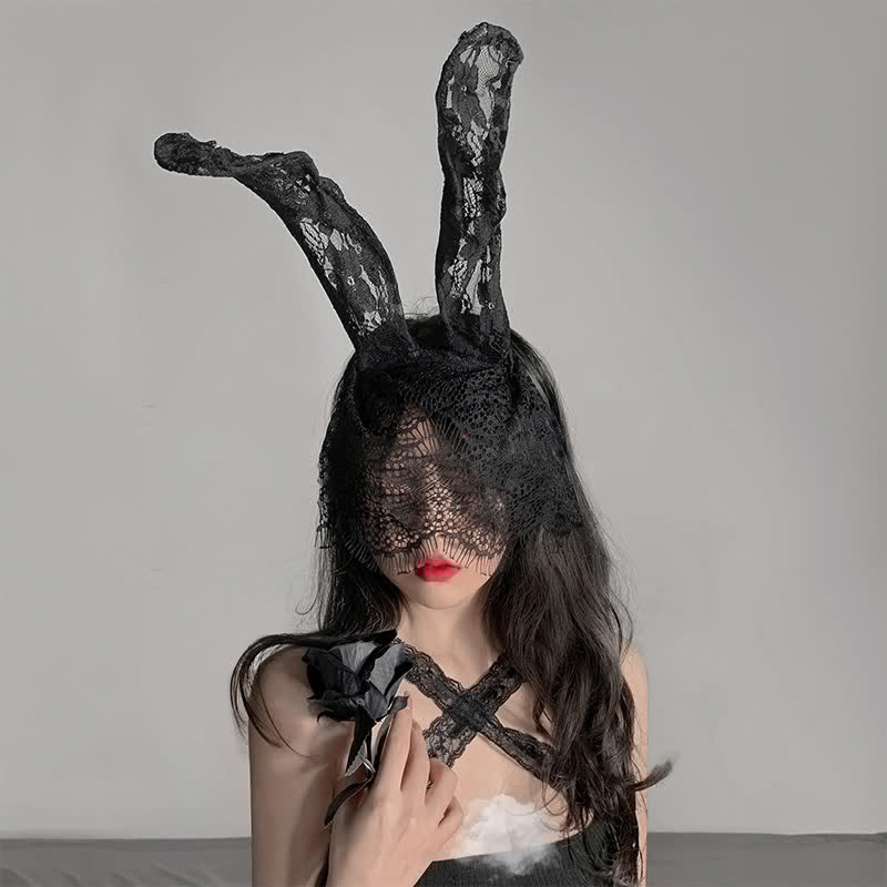 Cospaly Bunny Hollow Out Bondage Jumpsuit Lingerie