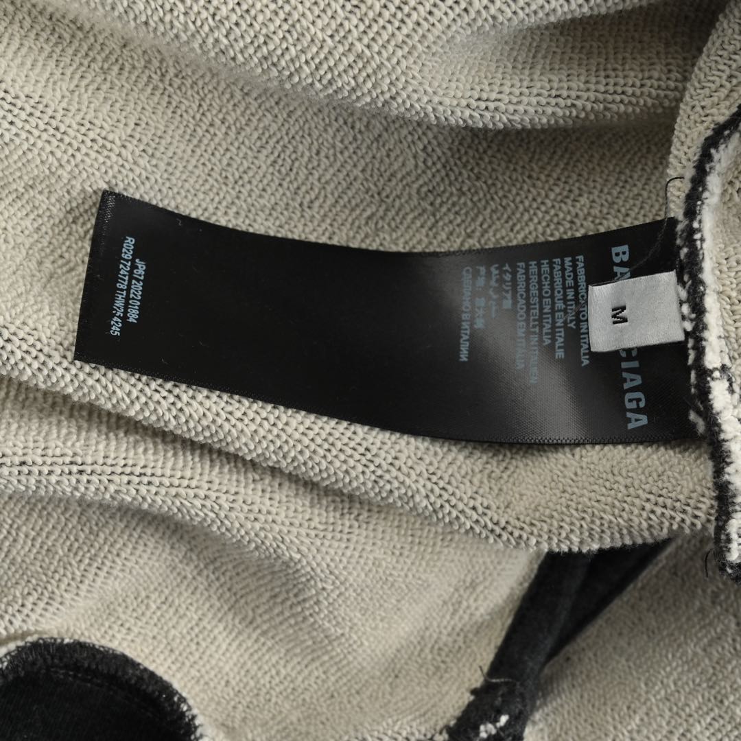 Balenciaga 24Fw distressed masking tape hooded sweatshirt