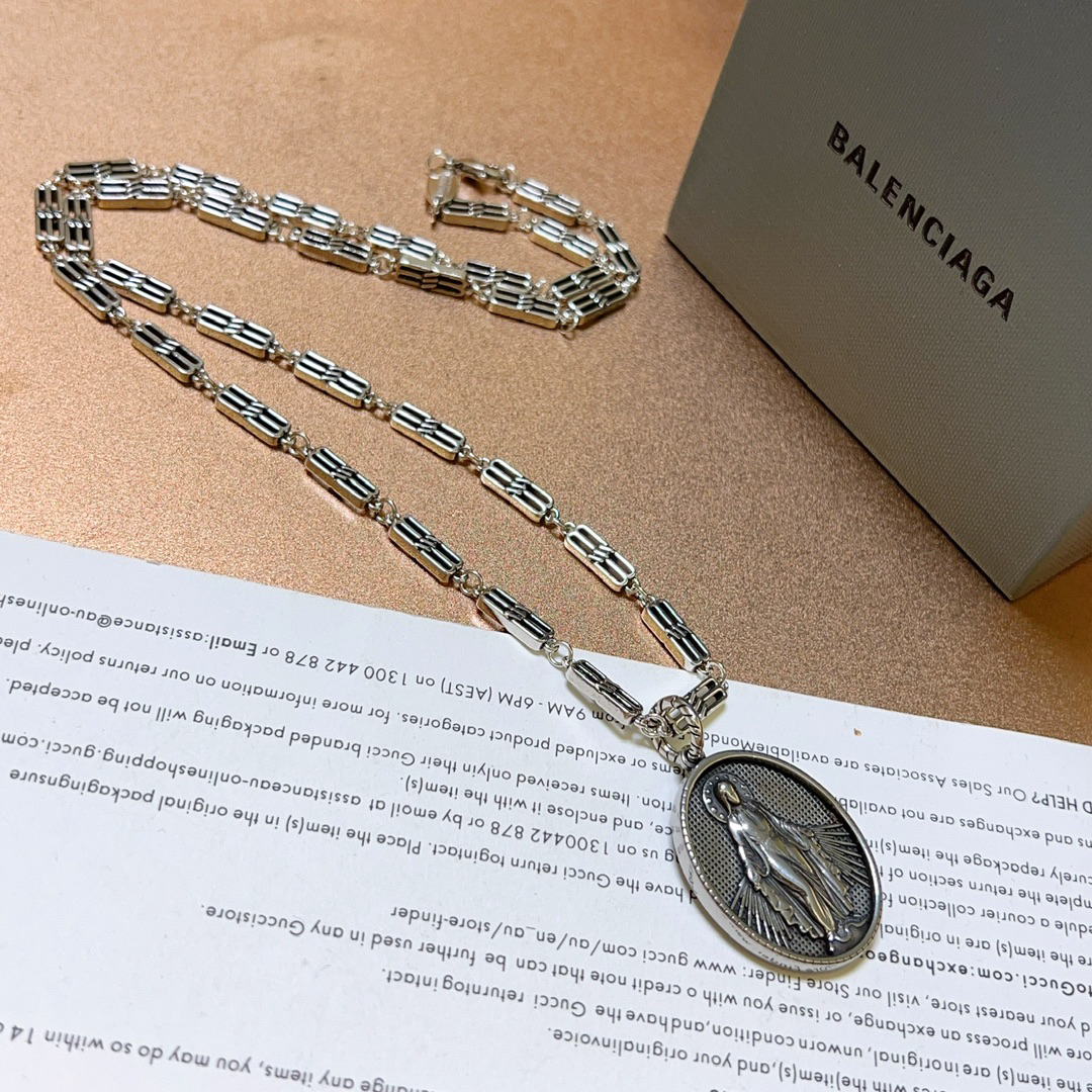 Balenciaga Jesus Chain Vintage Necklace