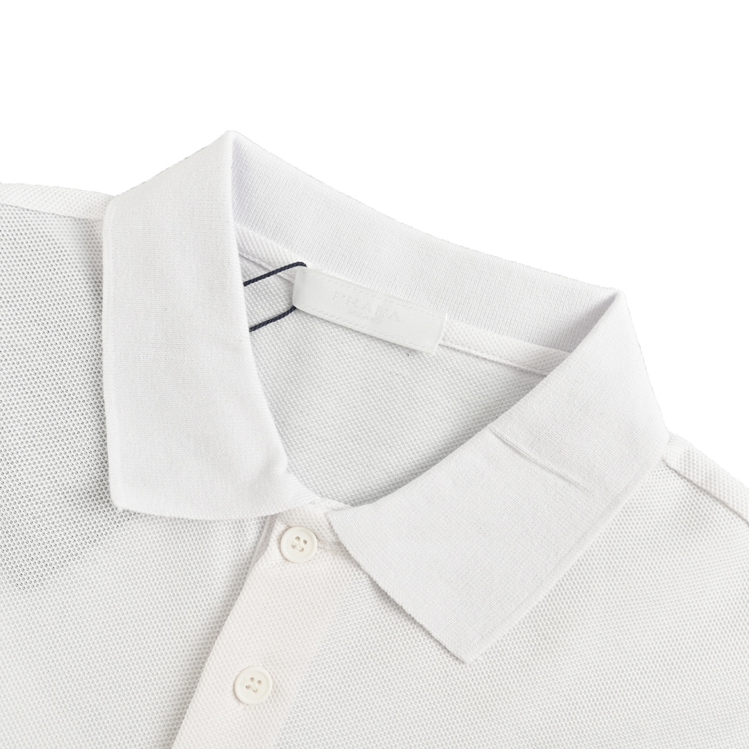 Prada 24ss hem logo triangle logo Polo short sleeve