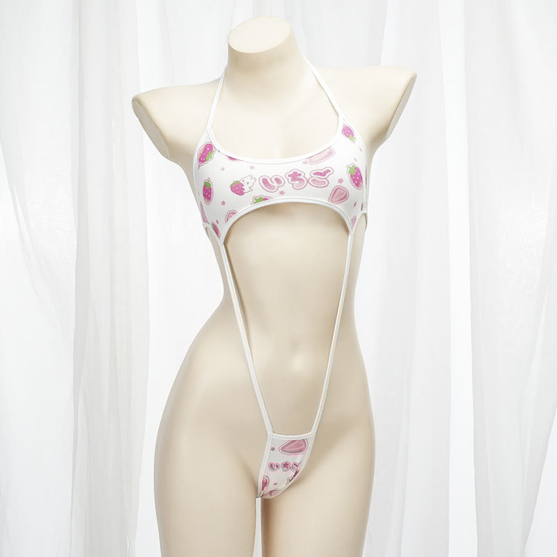 Cow Letter Print Jumpsuit Lingerie
