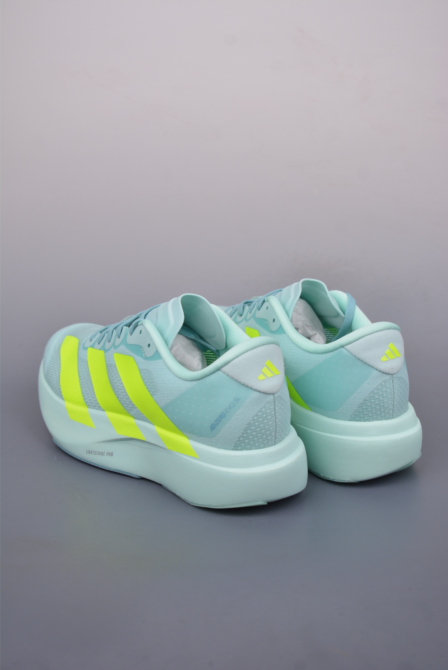 Adidas Adizero Evo SL M running shoes Mesh Light Blue Fluorescent Green JS4452