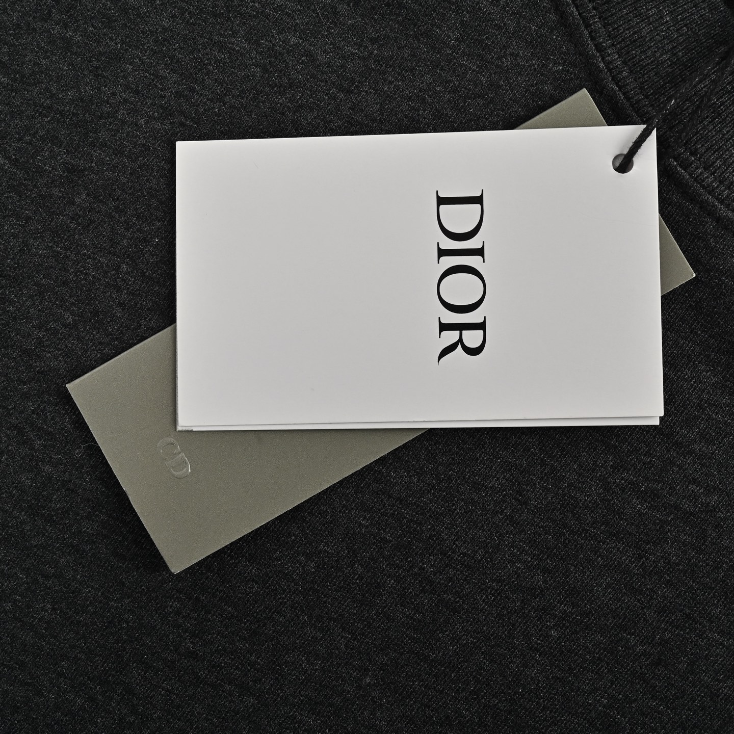 Dior embroidered letter dark grey short sleeve