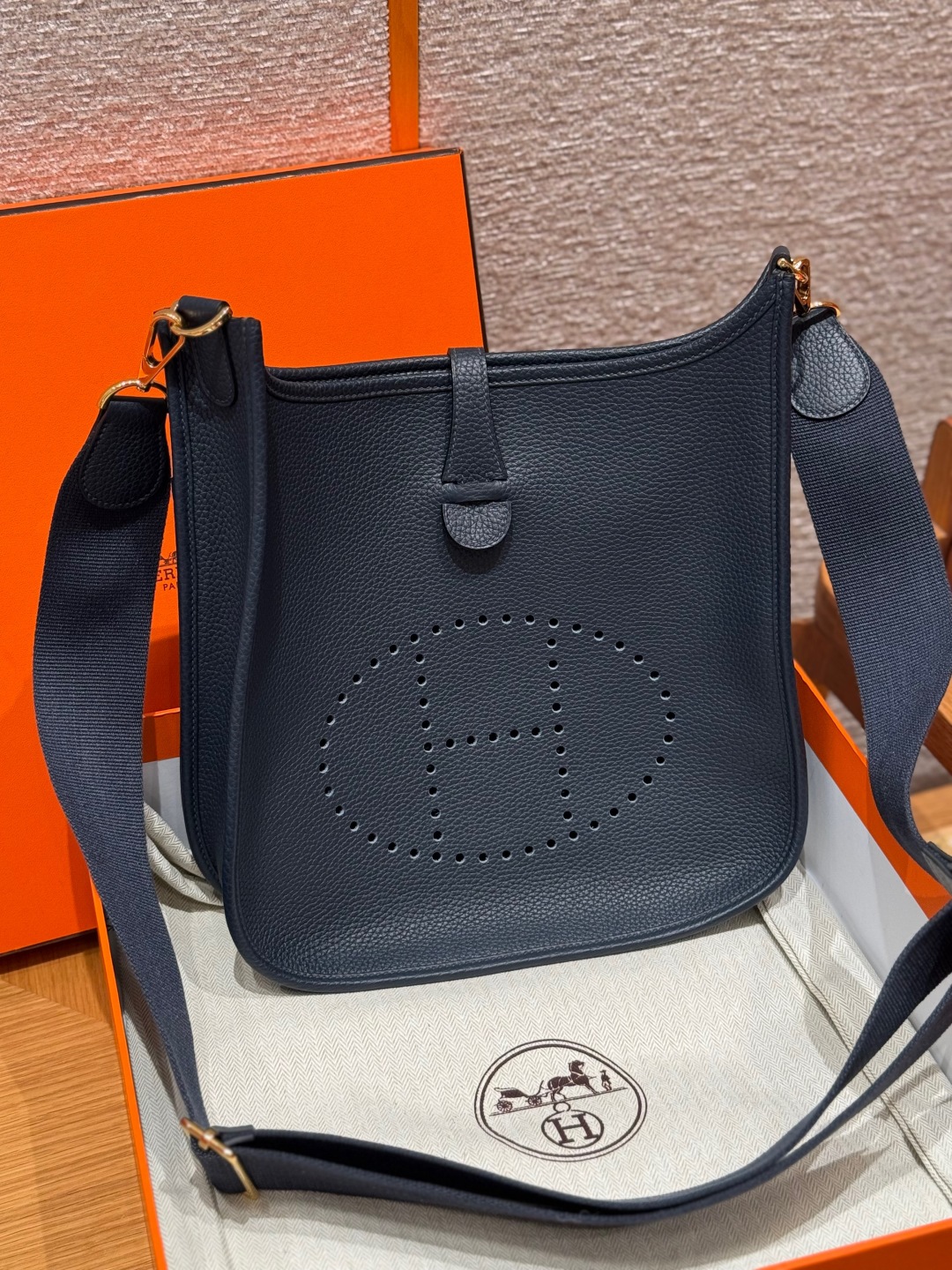 Hermès Evelyne 2ZBlue niut handbag (handmade to order)
