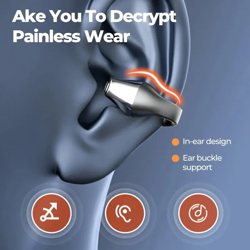 (🔥Last Day Promotion-SAVE 50% OFF)2023 New Upgrated Wireless Ear Clip Bone Conduction Headphones-BUY 2 SETS GET 10% OFF & FREE SHIPPING