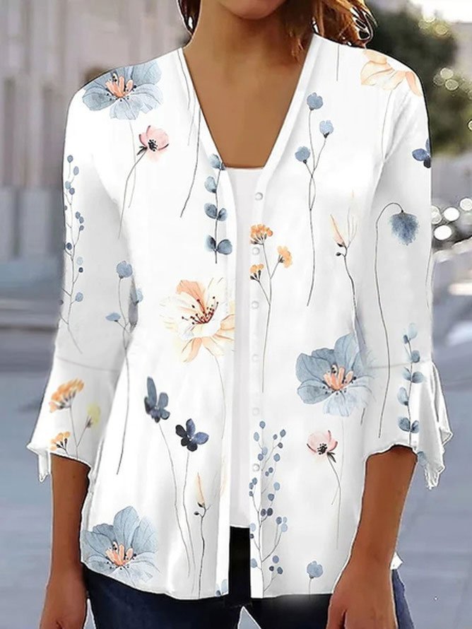 Women's Casual Fashion Printed Sleeve T-shirt