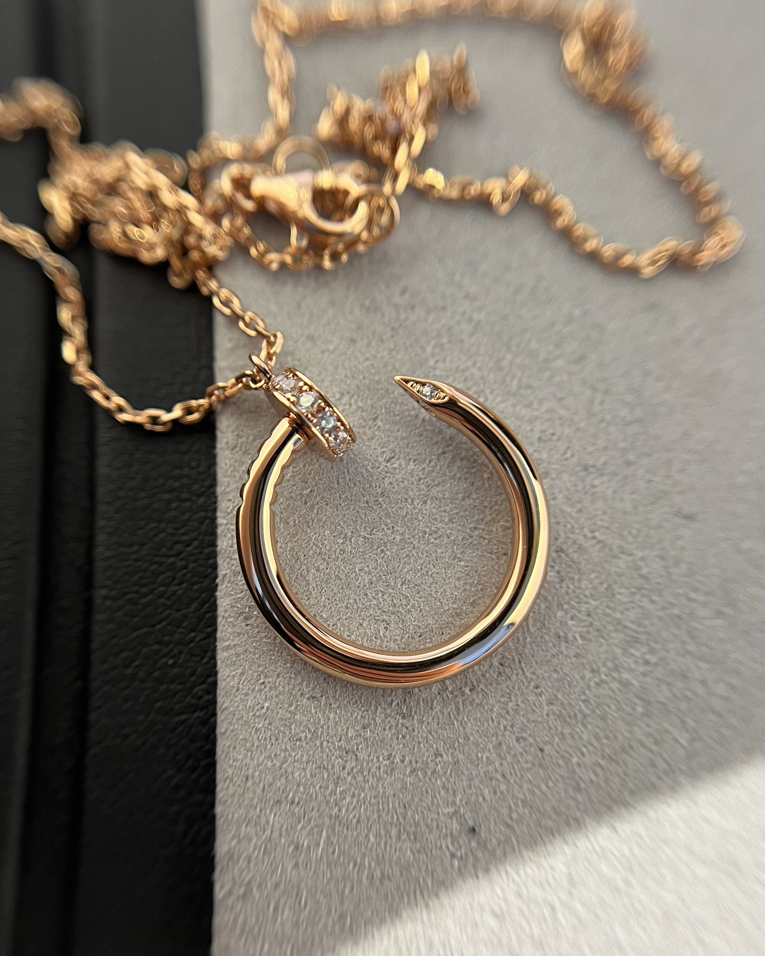 Cartier head and tail diamond nail necklace
