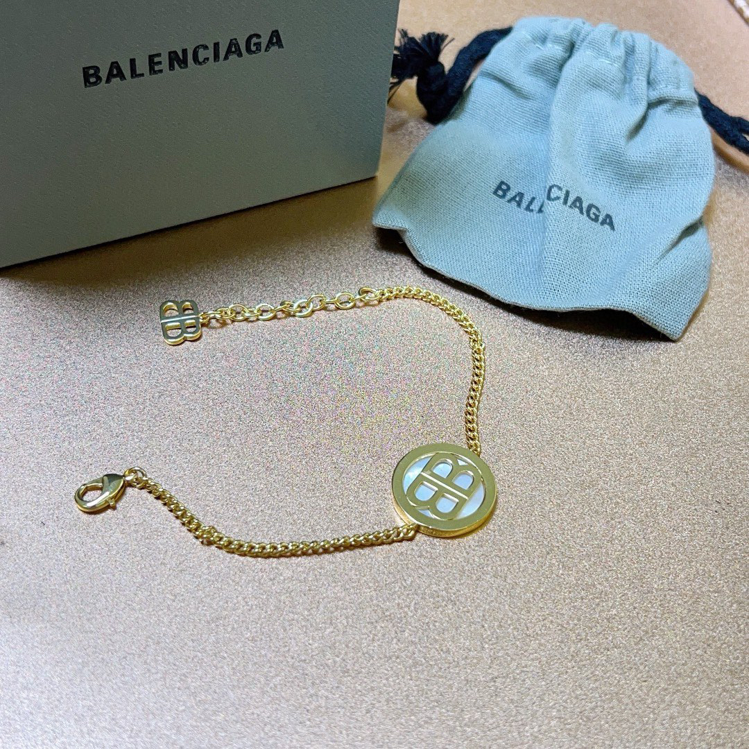 Balenciaga BB Round Gold Bracelet