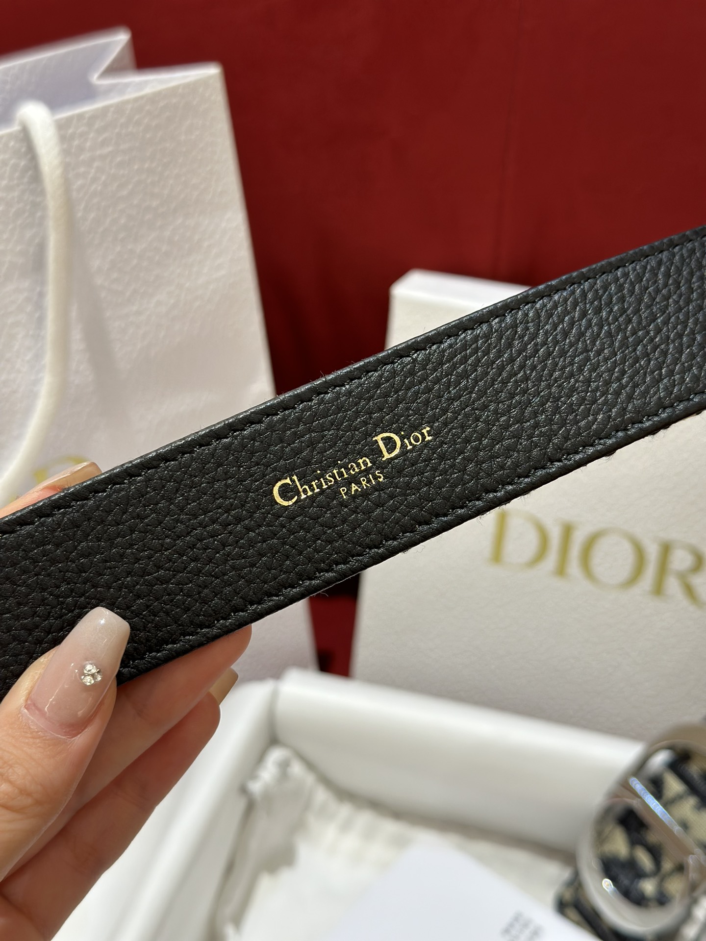 Dior CD Buckle Canvas Leather Belt 3.5CM Width