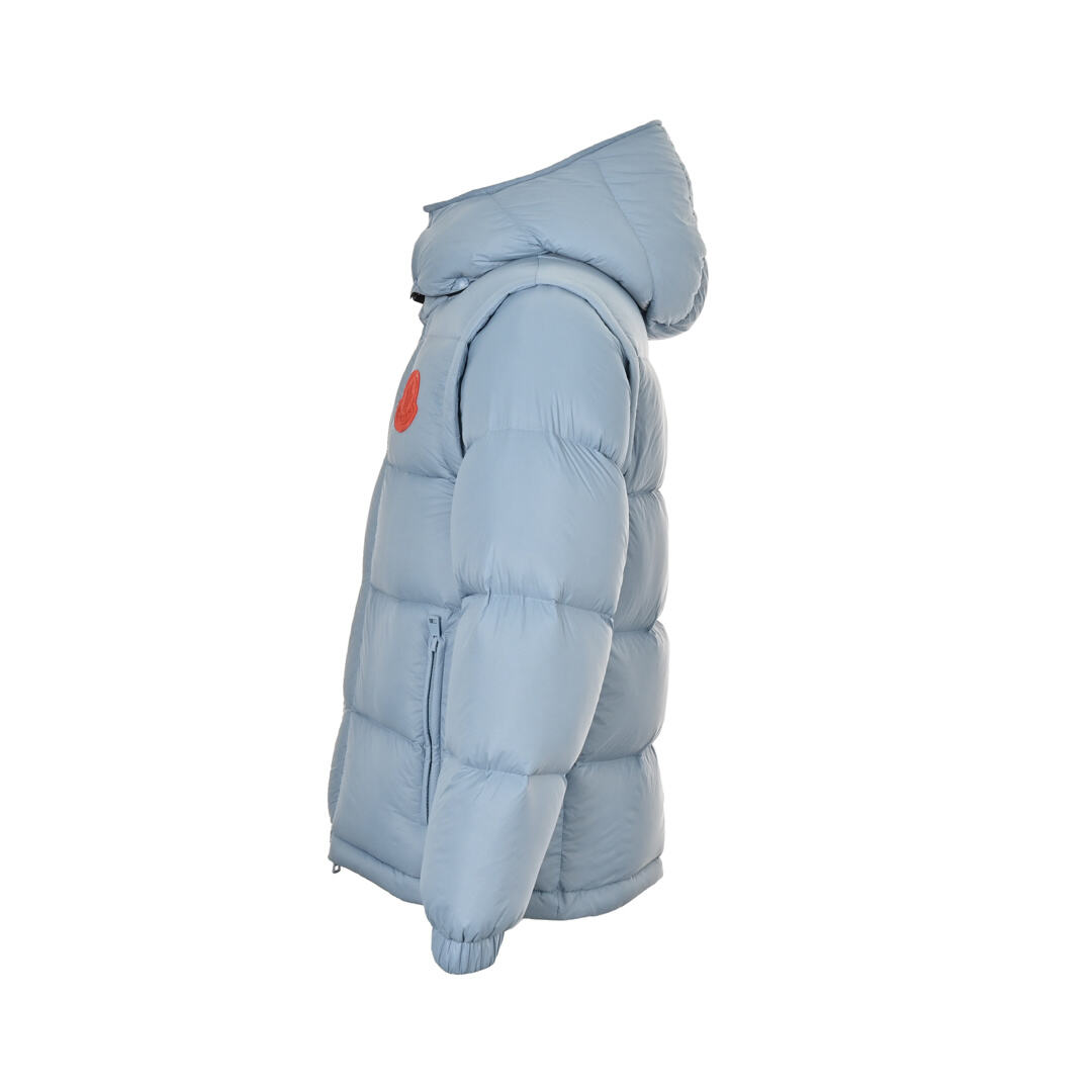 Moncler 24Fw CYCLONE large logo detachable sleeve hooded down jacket