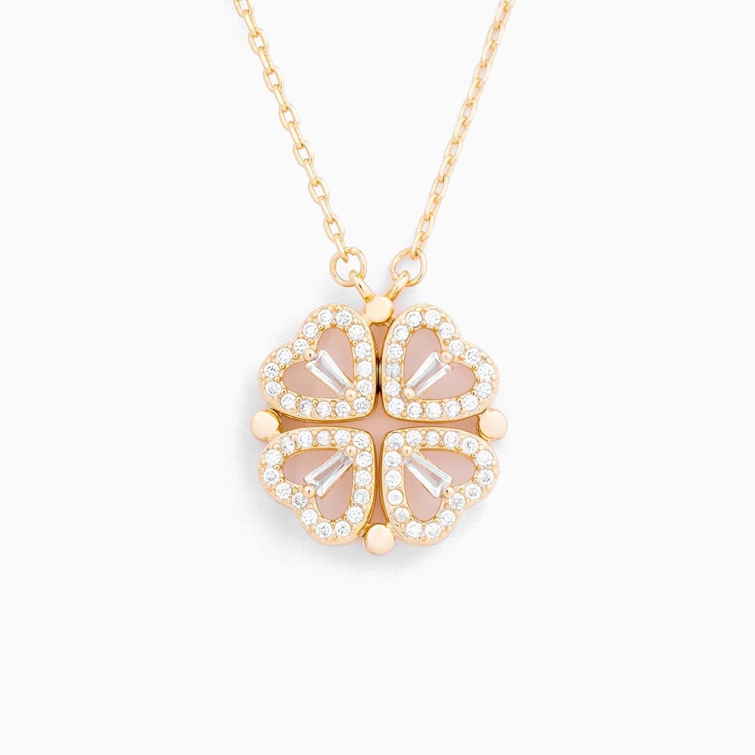 🎁Lucky Heart Sterling Silver Necklace WITH SIX ROSES💖