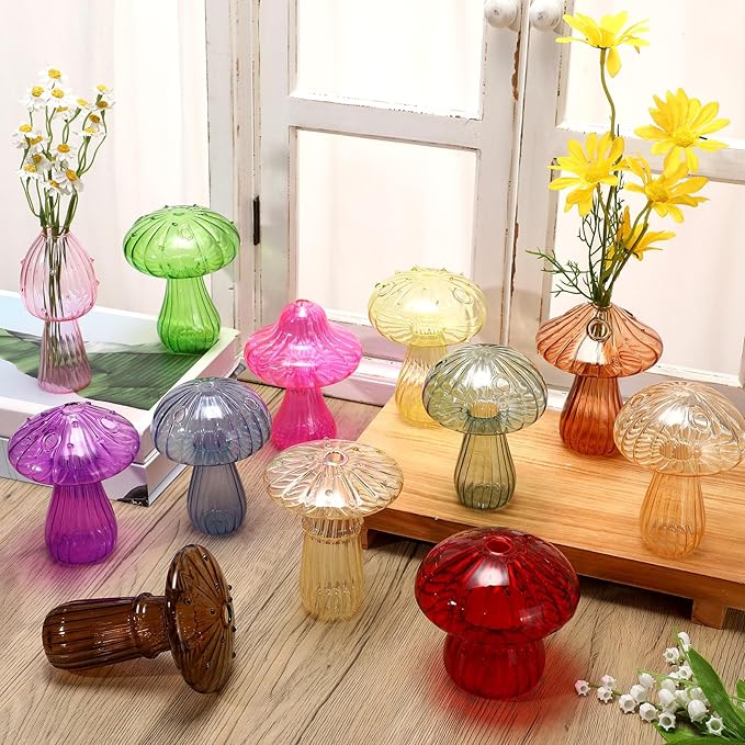 🍄🌺Colorful Mushroom Breeding Vase