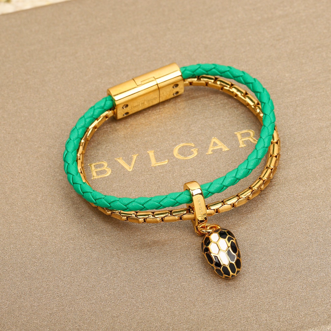 Bulgari snake head double bracelet