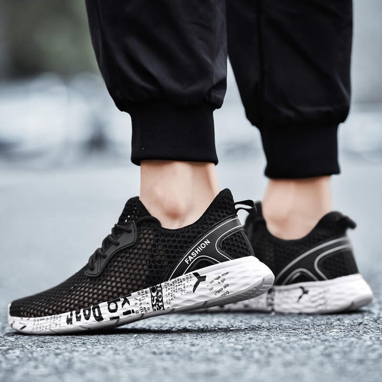 Men's Summer Graffiti Cutout Sneakers