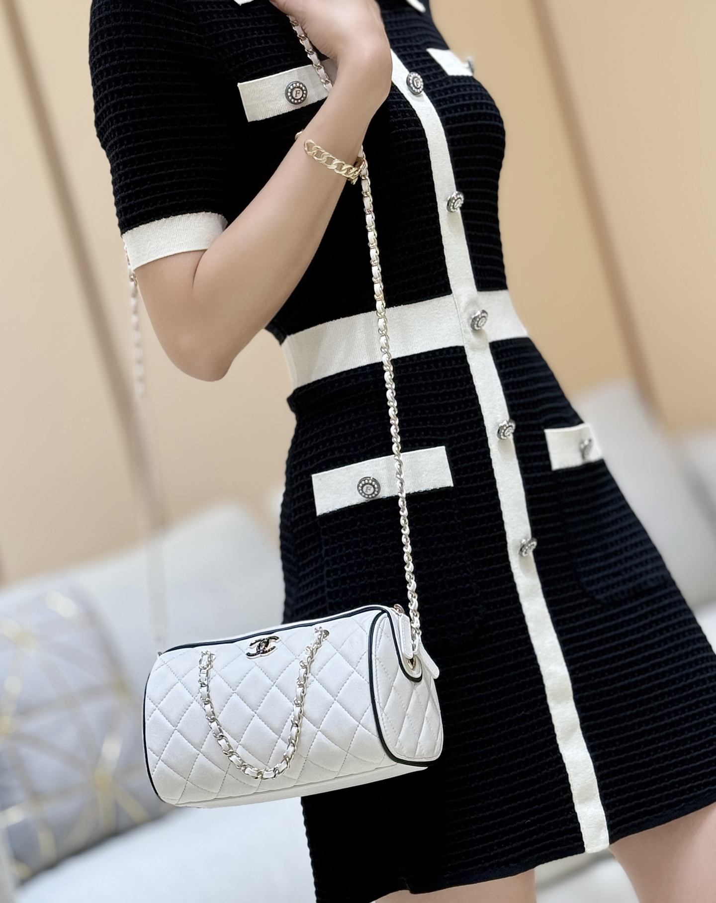 Chanel 25P Spring/Summer Preview Collection Panda Bowling Bag AP45150