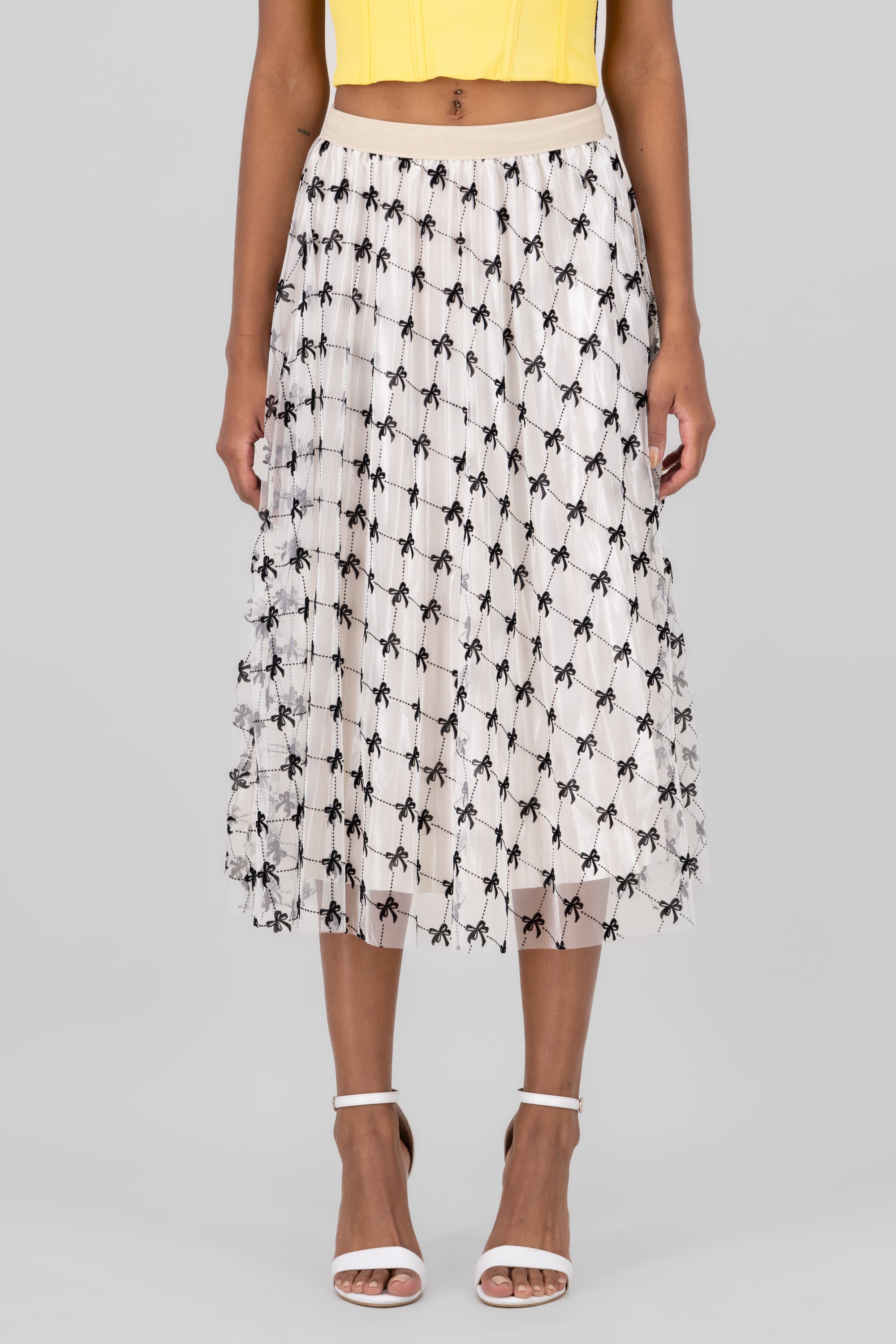 Flock Mesh Bow Skirt