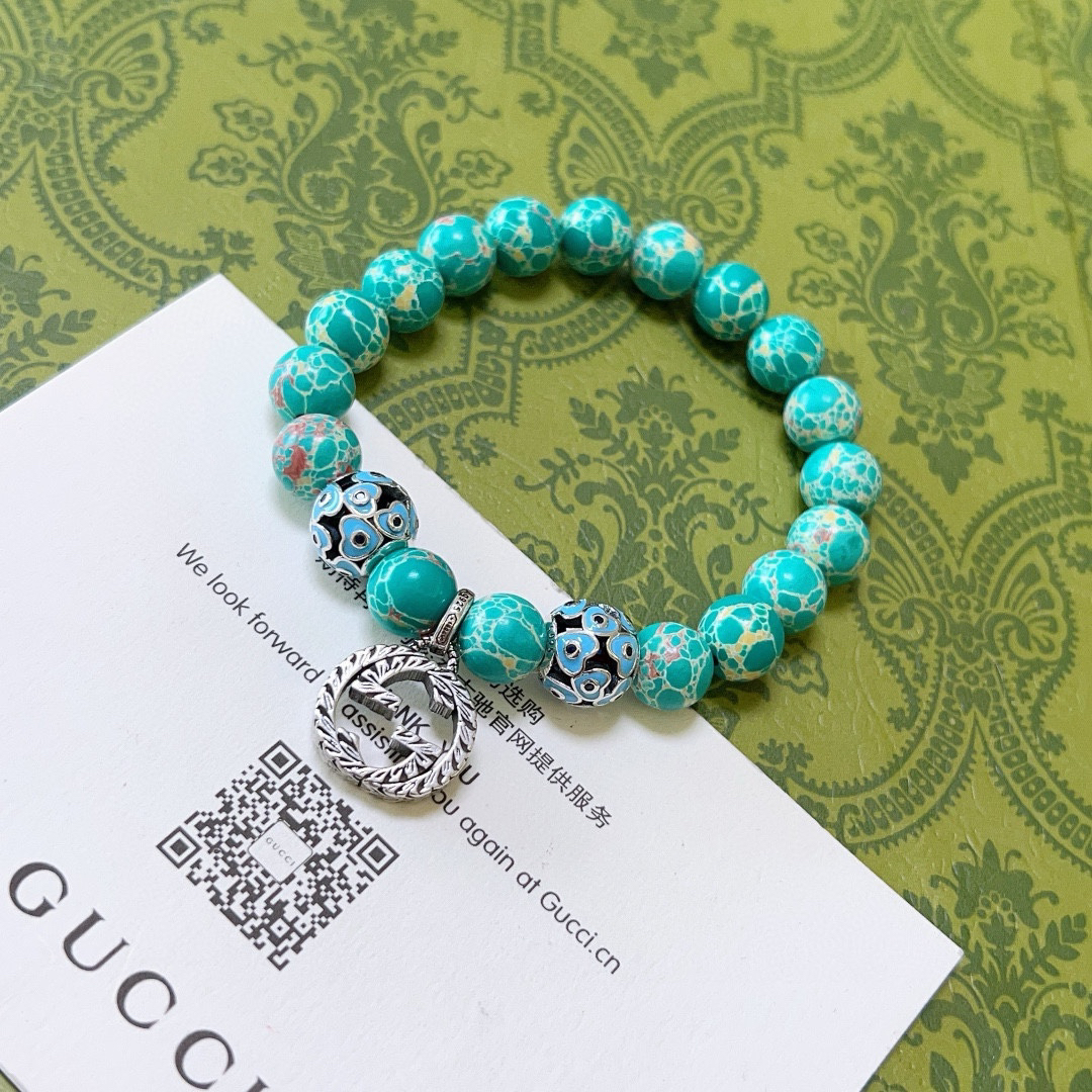 Gucci snakeskin stone vintage bracelet
