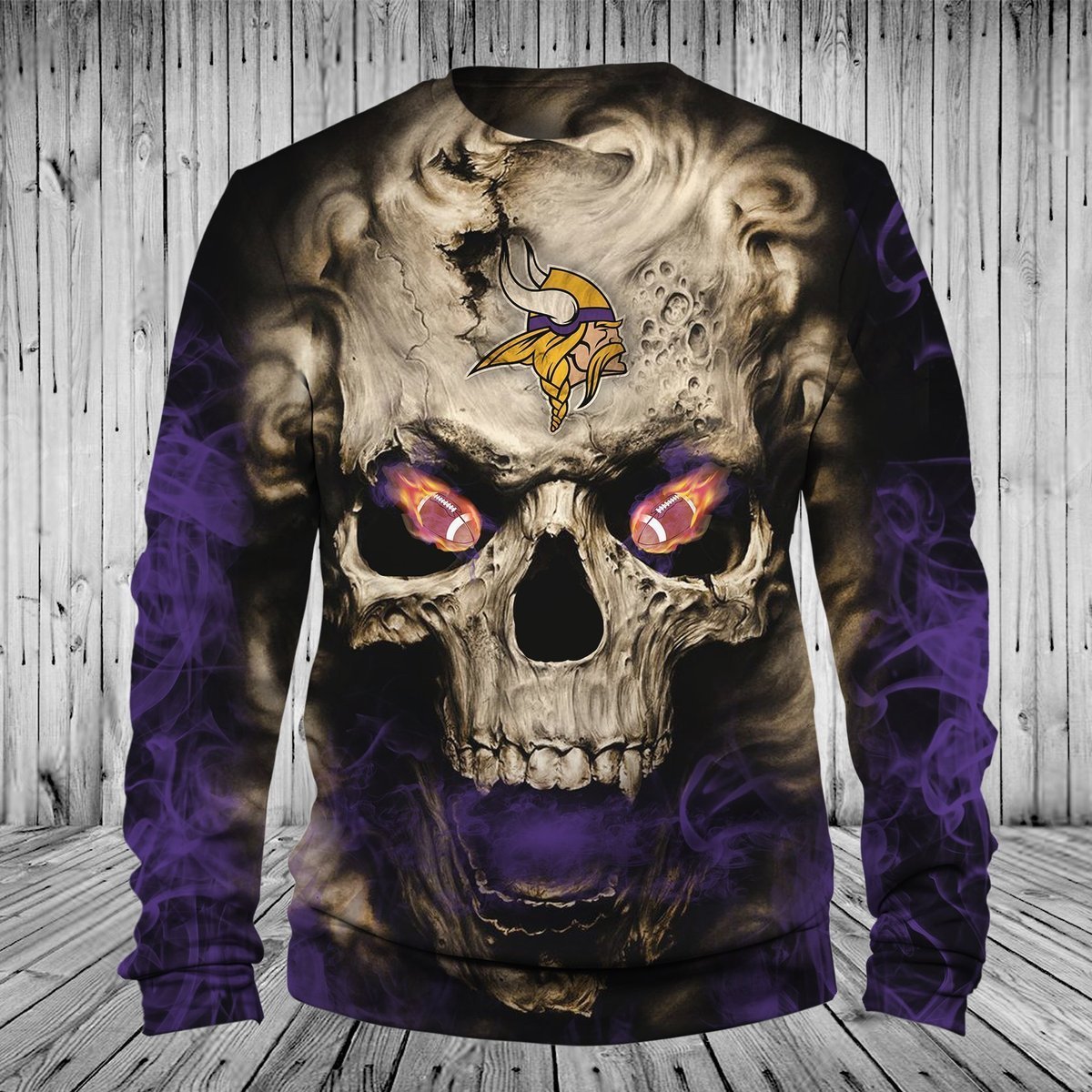 VIKINGS  3D HOODIE SKULL23