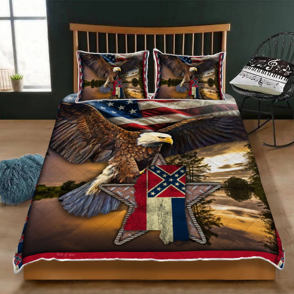 Mississippi Eagle Quilt Bed Set