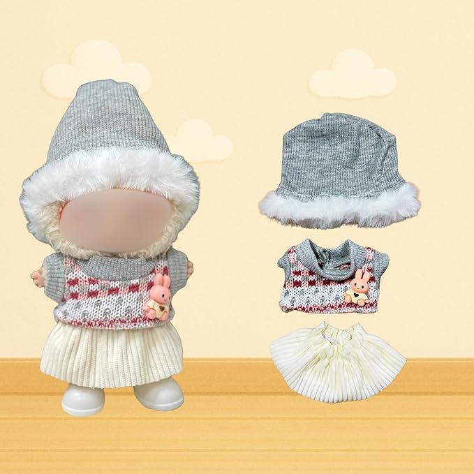 3 Sets of Doll Clothing for 15 and 17cm Dolls , 3 Sets of Outfits deisgned for Both 15 and 17cm Sitting and Standing Dolls. Dolls NOT Included.