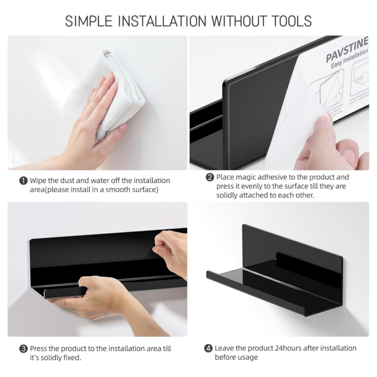 Acrylic Floating Shelves for Wall No Drilling