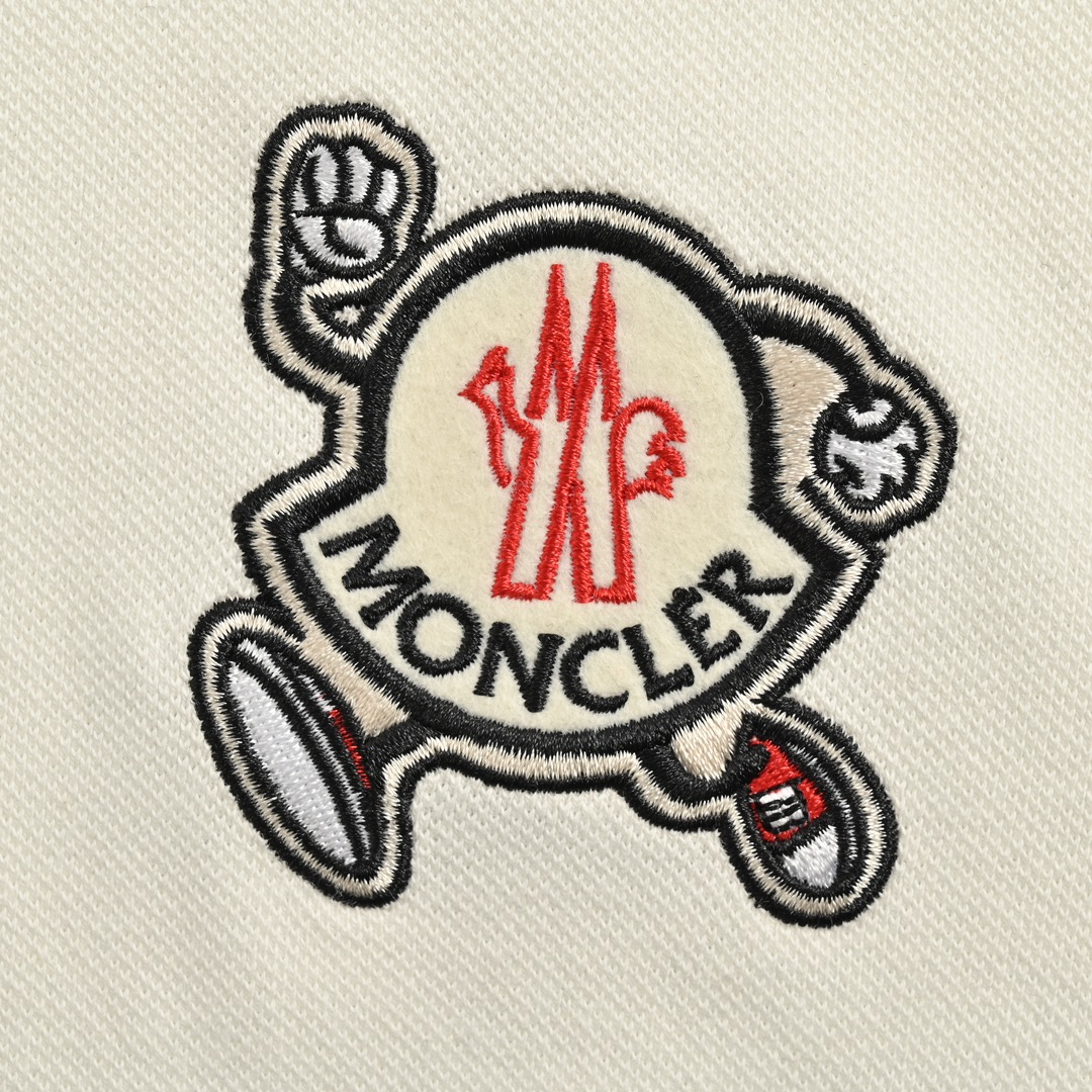 Moncler 24ss running man embroidered Polo short sleeve