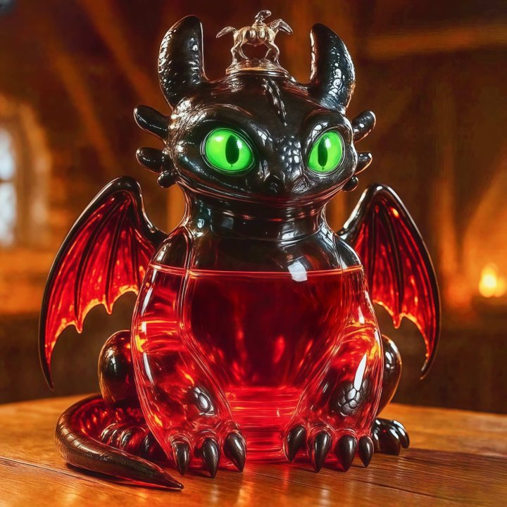 🐉🔥 Toothless Whiskey Bottle - The Night Fury of Your Bar