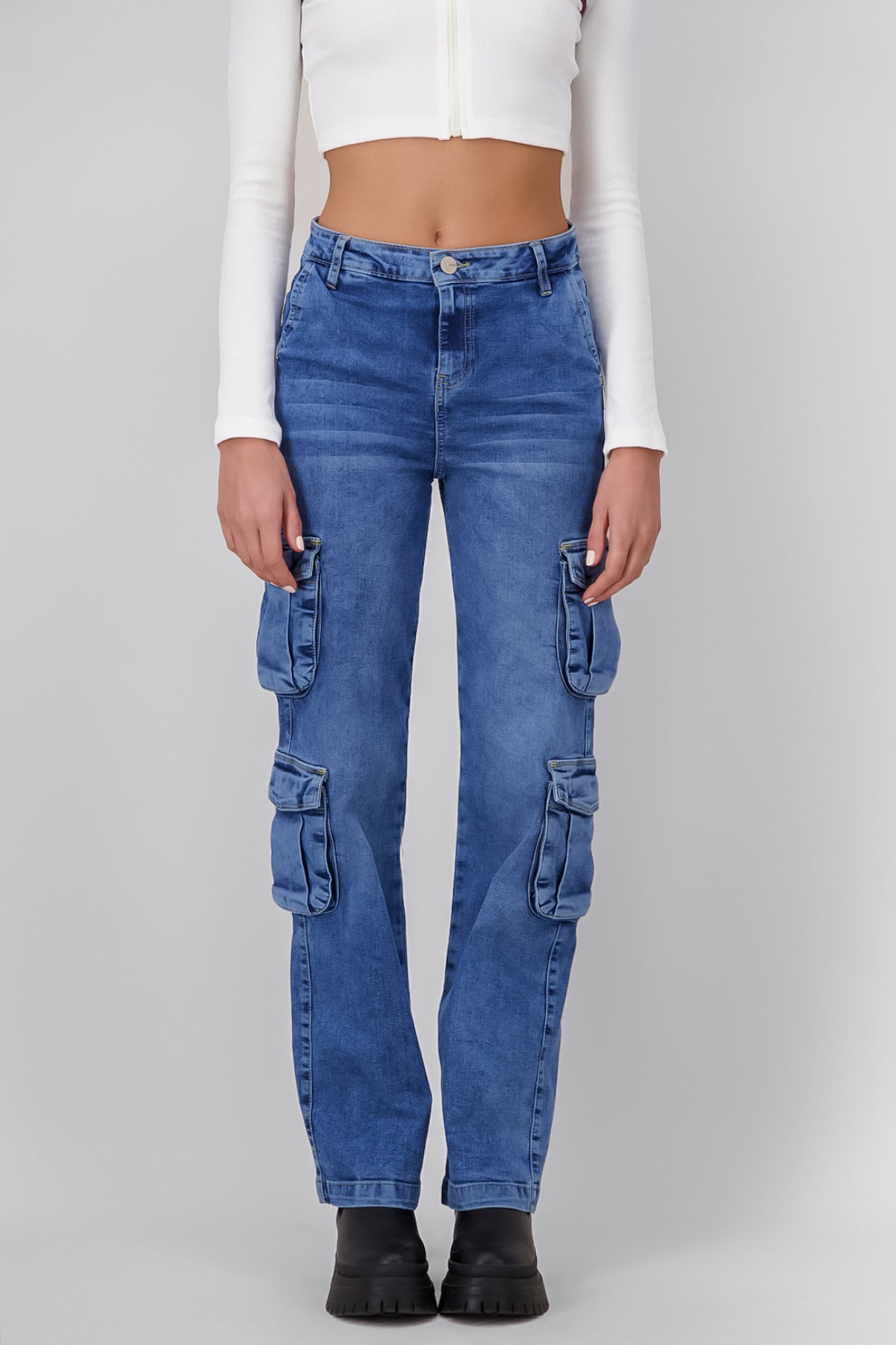 Flap Pocket Cargo Jeans